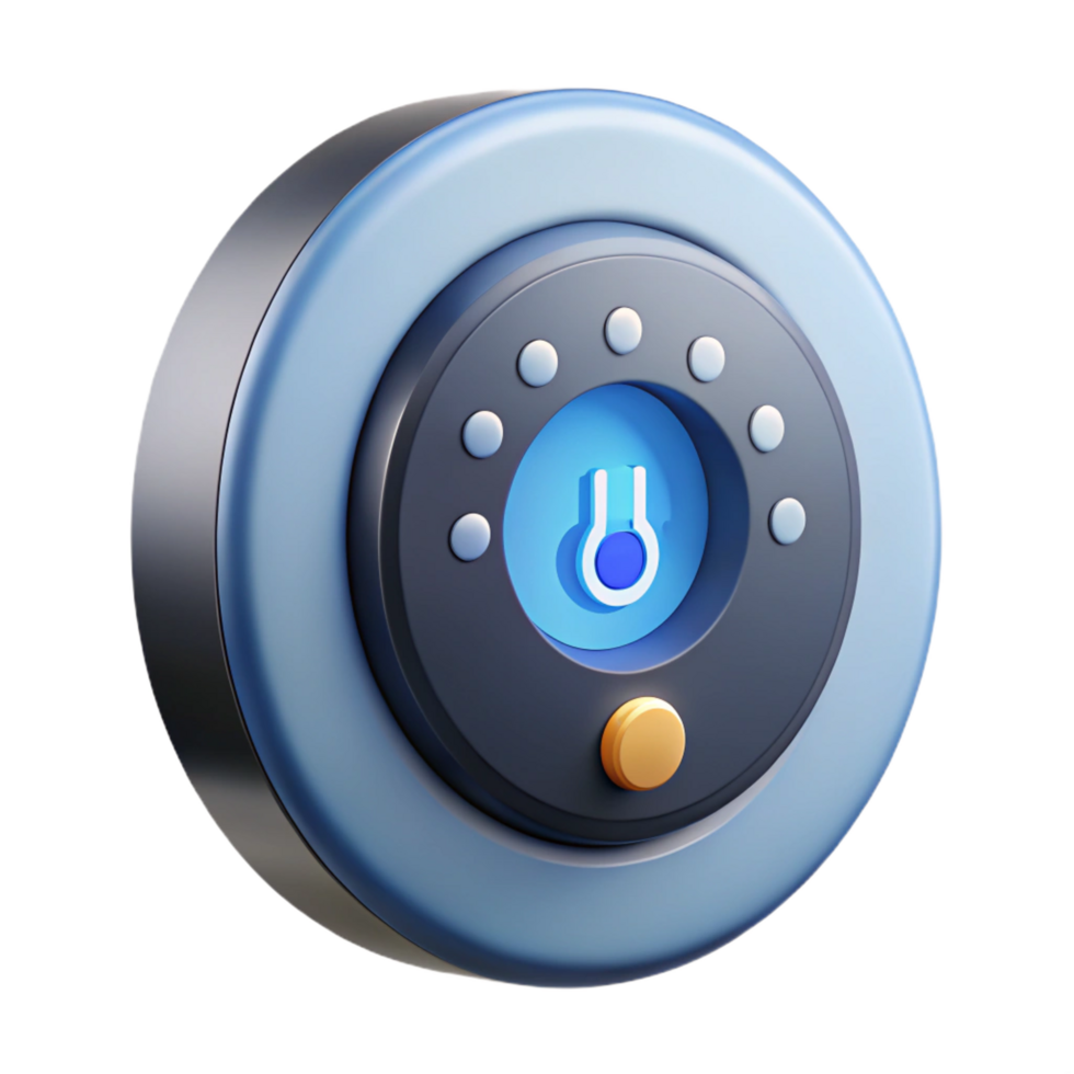 unforgettable futuristic A smart thermostat. NO BACKGROUND with Transparent Background. genuine png