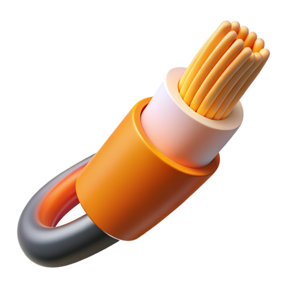 mesmerizing standout A fiber optic cable. NO BACKGROUND with Transparent Background. png