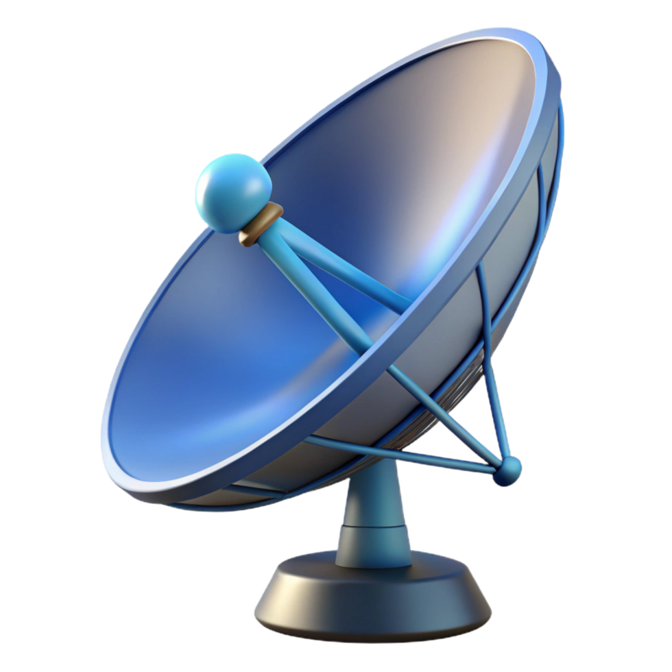 nostalgic pristine A satellite dish. NO BACKGROUND with Transparent Background. expertly shot png