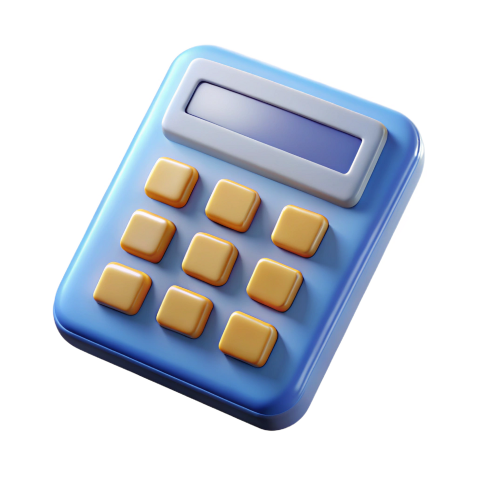energetic striking A scientific calculator. NO BACKGROUND with Transparent Background. ultra HD png
