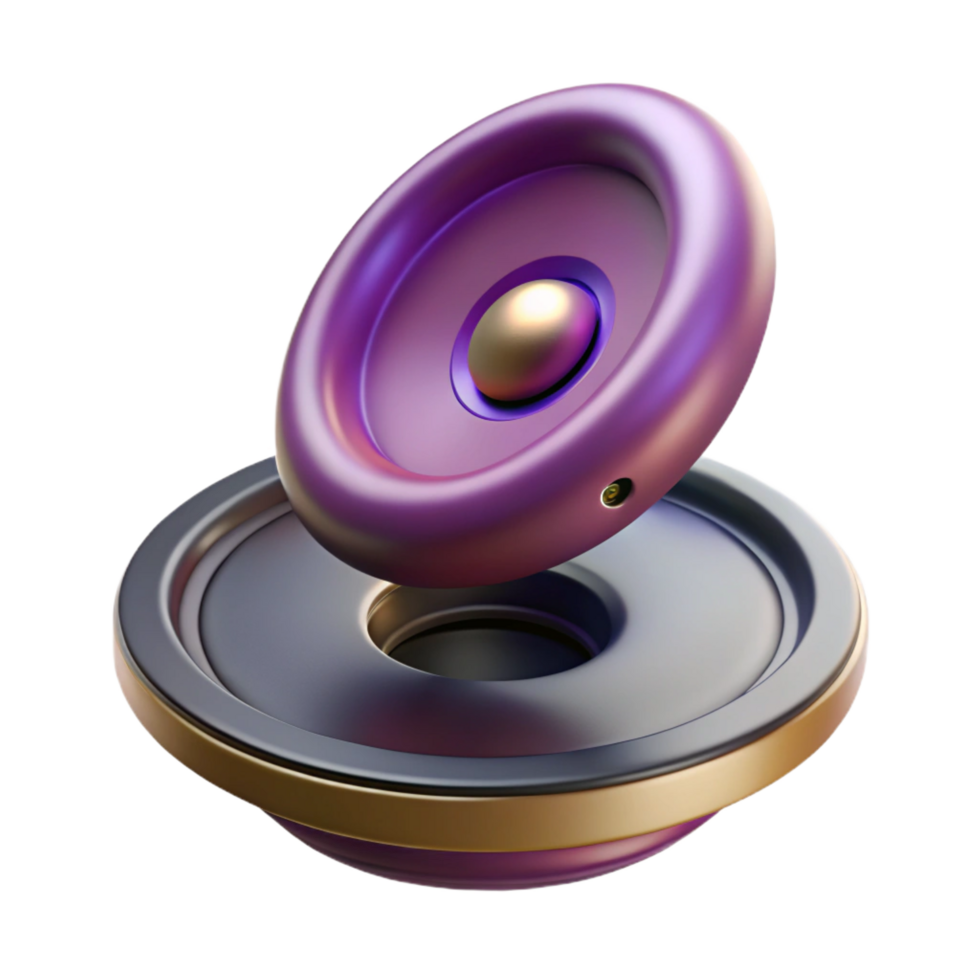 playful captivating A levitating speaker. NO BACKGROUND with Transparent Background. expertly shot png