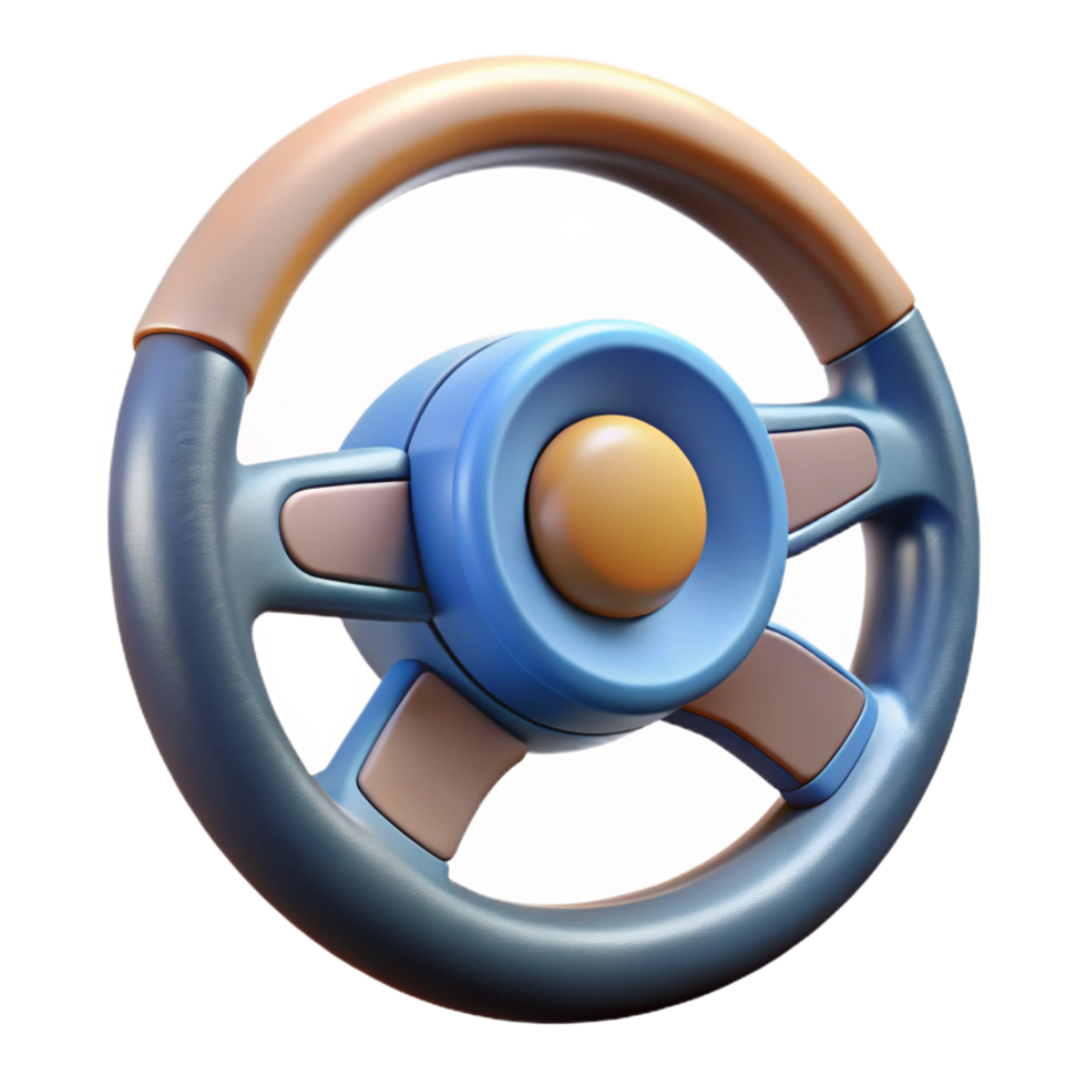 stunning whimsical futuristic A self-driving car steering wheel. NO BACKGROUND with Transparent Background. premium png
