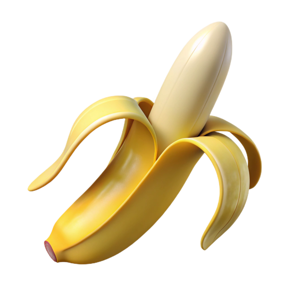 dramatic rare Ripe banana peel partially peeled NO BACKGROUND with Transparent Background. png
