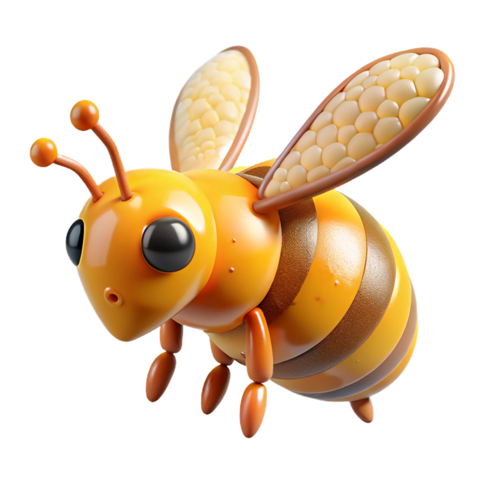 memorable bohemian Honeybee covered in pollen NO BACKGROUND with Transparent Background. crisp png