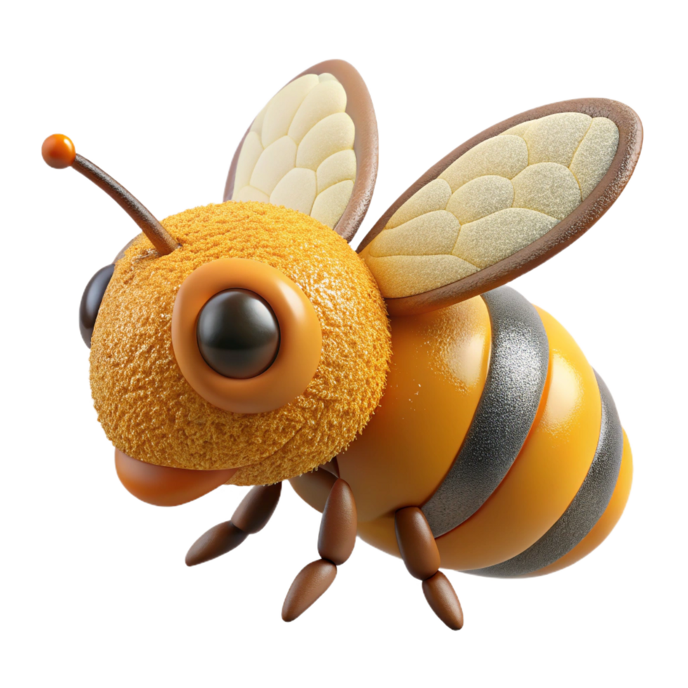 radiant standout Honeybee covered in pollen NO BACKGROUND with Transparent Background. png