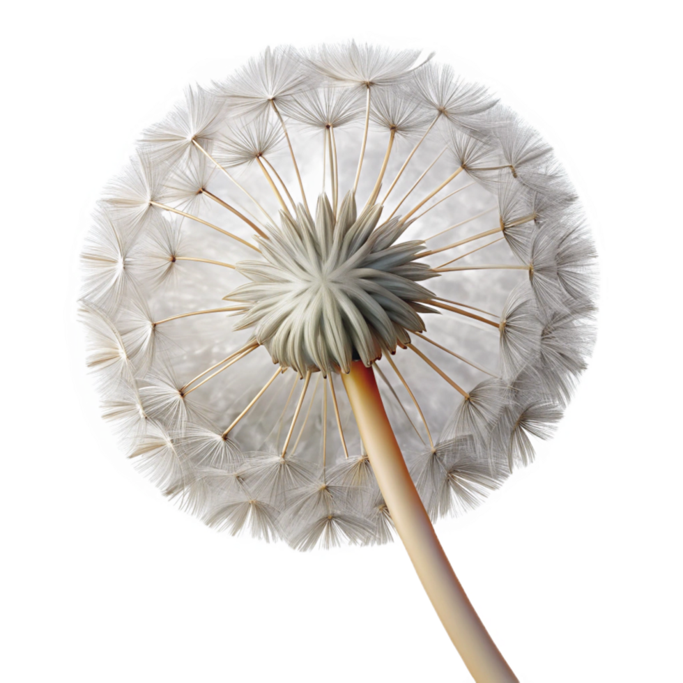 beautiful baroque Close-up of a dandelion seed head NO BACKGROUND with Transparent Background. gallery standard png