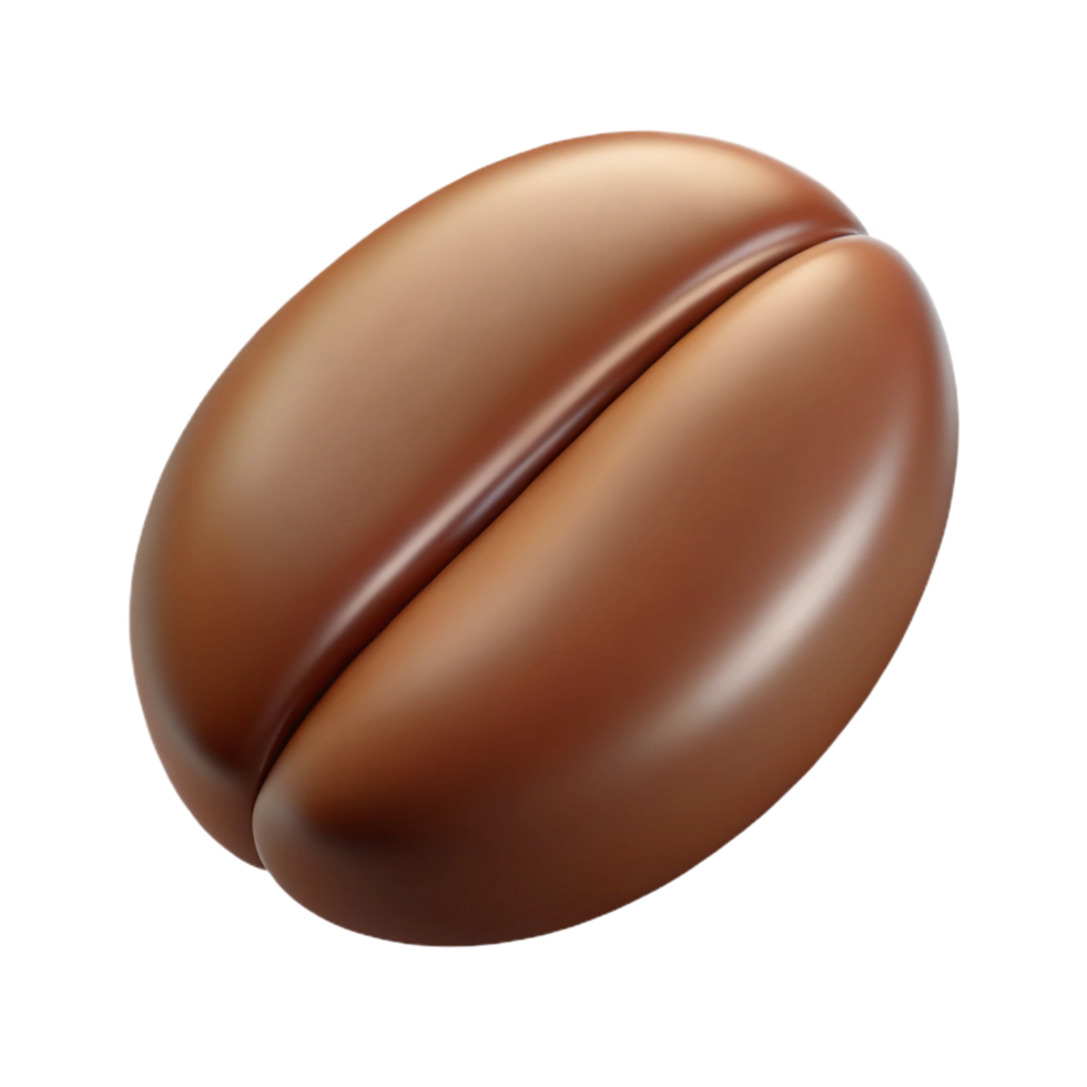 iconic art deco Close-up of a single coffee bean NO BACKGROUND with Transparent Background. top-tier png
