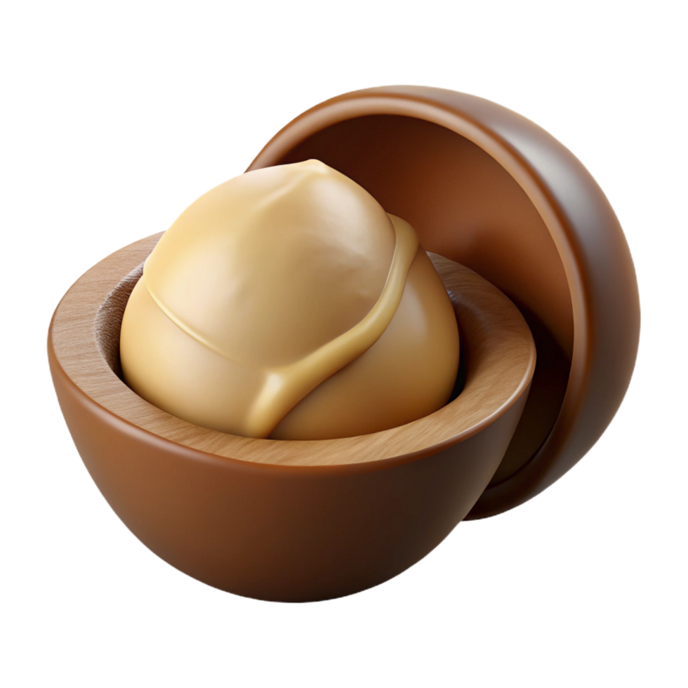 gorgeous renaissance Macadamia nut in shell NO BACKGROUND with Transparent Background. sharp png