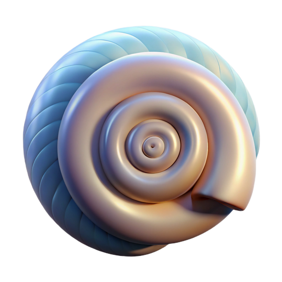 dynamic impressive Seashell spiral NO BACKGROUND with Transparent Background. crisp png