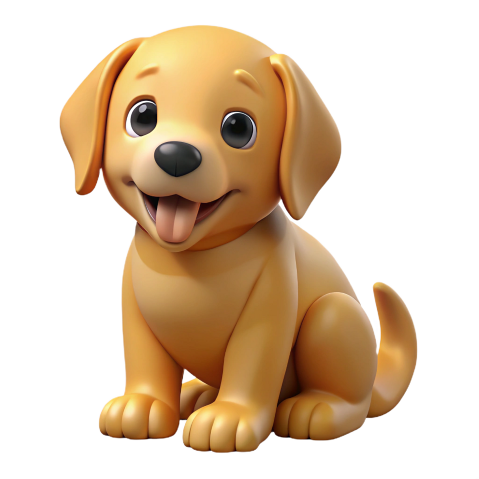 gorgeous futuristic A playful golden retriever puppy, sitting, tilting head. NO BACKGROUND with Transparent Background. sharp png