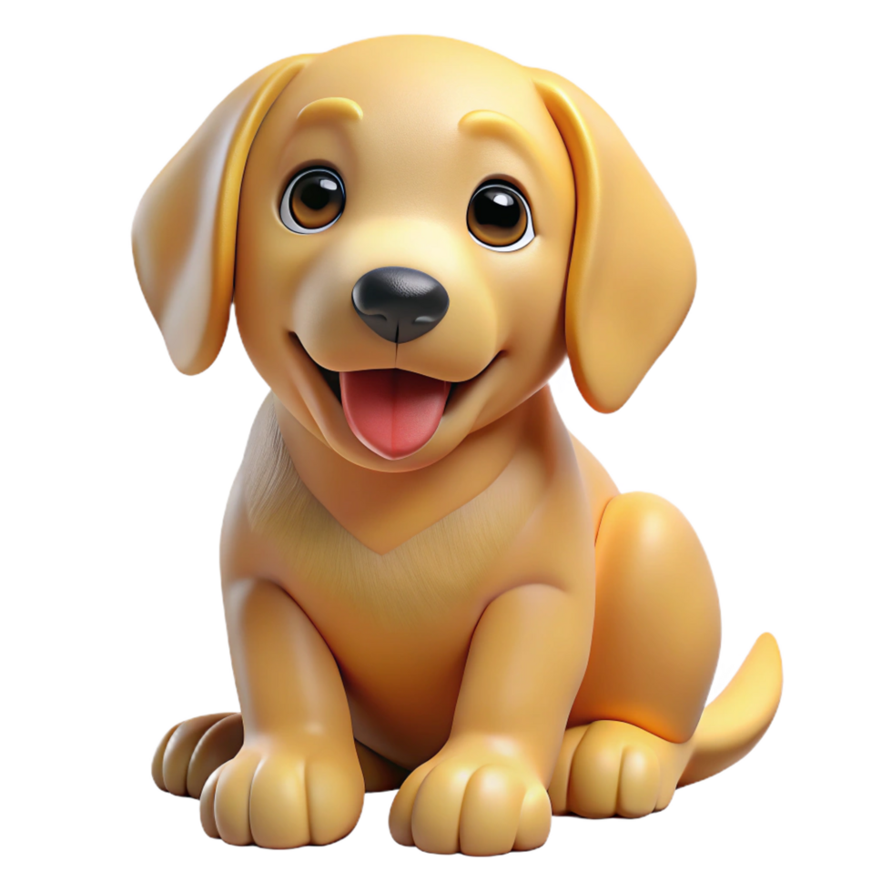 picturesque geometric A playful golden retriever puppy, sitting, tilting head. NO BACKGROUND with Transparent Background. flawless png