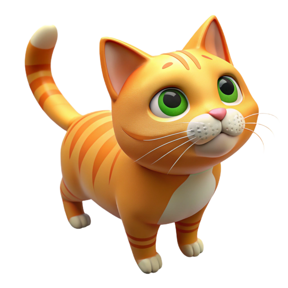 splendid rare A curious orange tabby cat, looking up. NO BACKGROUND with Transparent Background. png