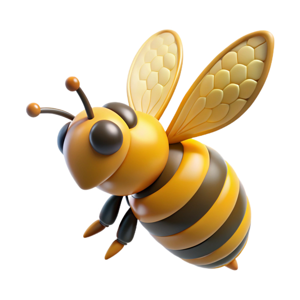 breathtaking modern A buzzing honeybee, in flight. NO BACKGROUND with Transparent Background. precision png