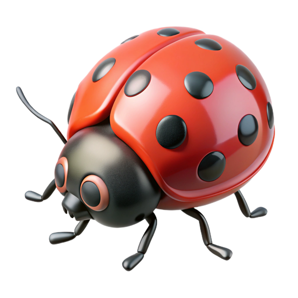 breathtaking melancholic coastal A spotted ladybug, crawling. NO BACKGROUND with Transparent Background. impeccable png