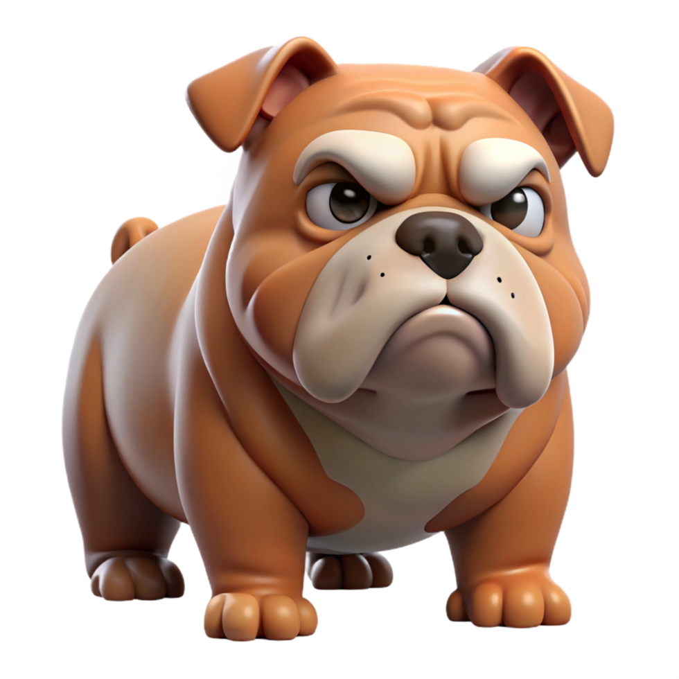 extraordinary romantic nordic A grumpy-looking bulldog, wrinkles prominent. NO BACKGROUND with Transparent Background. refined png
