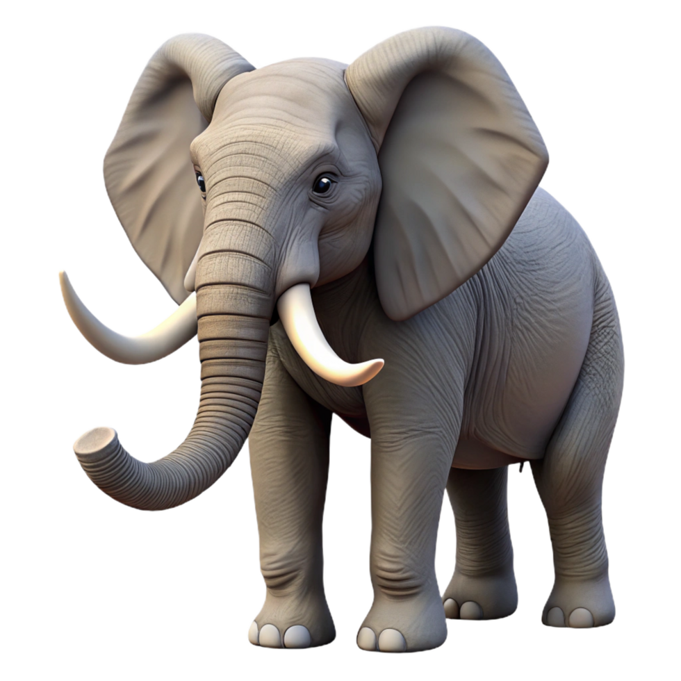 impressive nostalgic modern A majestic African elephant, trunk raised. NO BACKGROUND with Transparent Background. gallery standard png