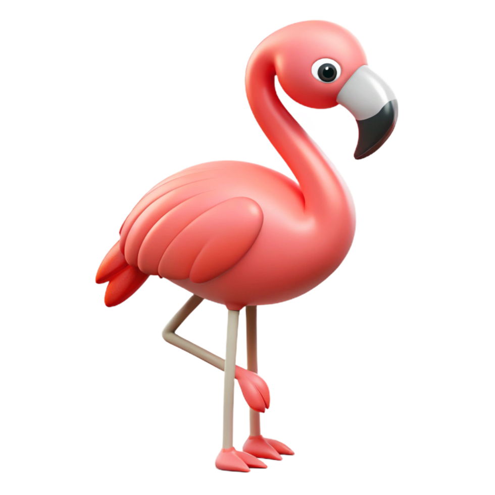 wonderful bohemian A flamingo, standing on one leg. NO BACKGROUND with Transparent Background. masterfully captured png
