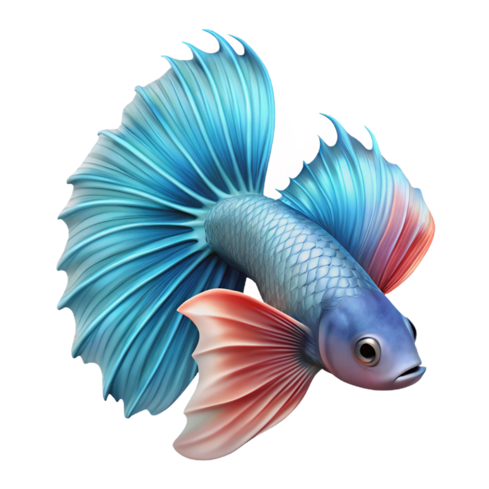 dreamy splendid A betta fish, flaring its fins. NO BACKGROUND with Transparent Background. professional png