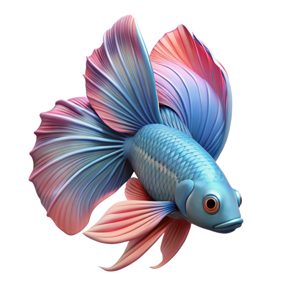 captivating nordic A betta fish, flaring its fins. NO BACKGROUND with Transparent Background. original png