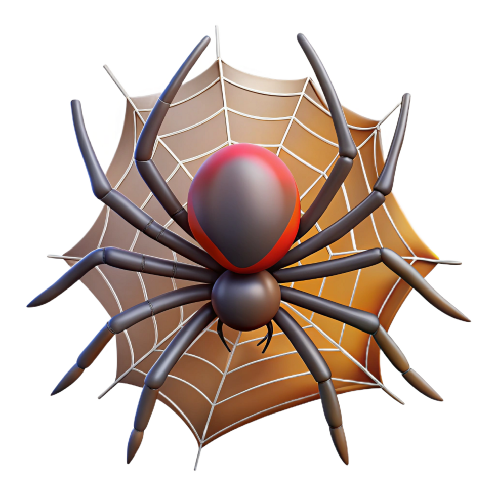 breathtaking distinguished A spider, spinning a web. NO BACKGROUND with Transparent Background. png