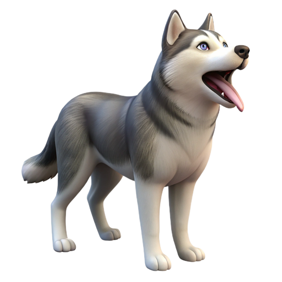 bold glorious A Siberian Husky, howling. NO BACKGROUND with Transparent Background. precision png