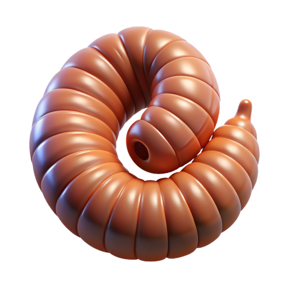 calm breathtaking A millipede, curled up. NO BACKGROUND with Transparent Background. 4K png