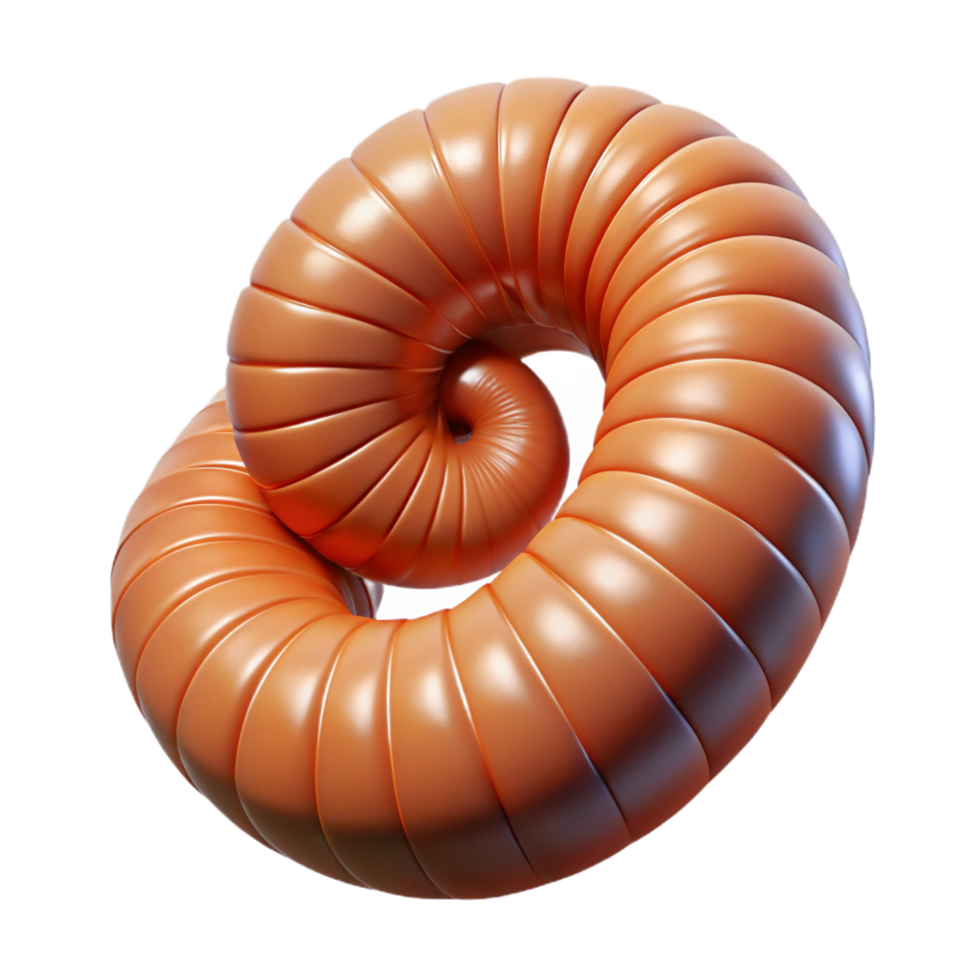 playful exquisite A millipede, curled up. NO BACKGROUND with Transparent Background. ultra HD png