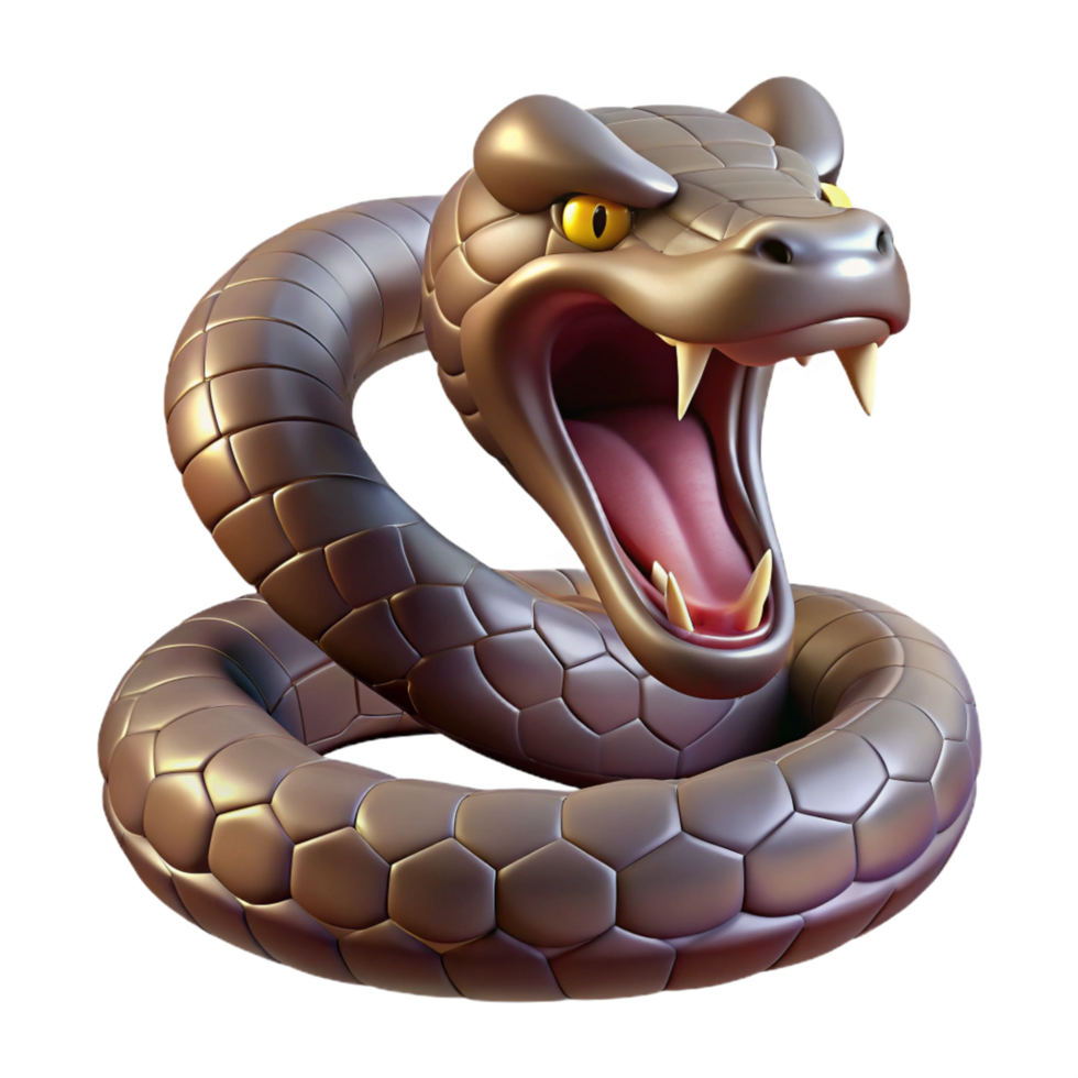 spectacular coveted A coiled viper, fangs bared, ready to strike. NO BACKGROUND with Transparent Background. png