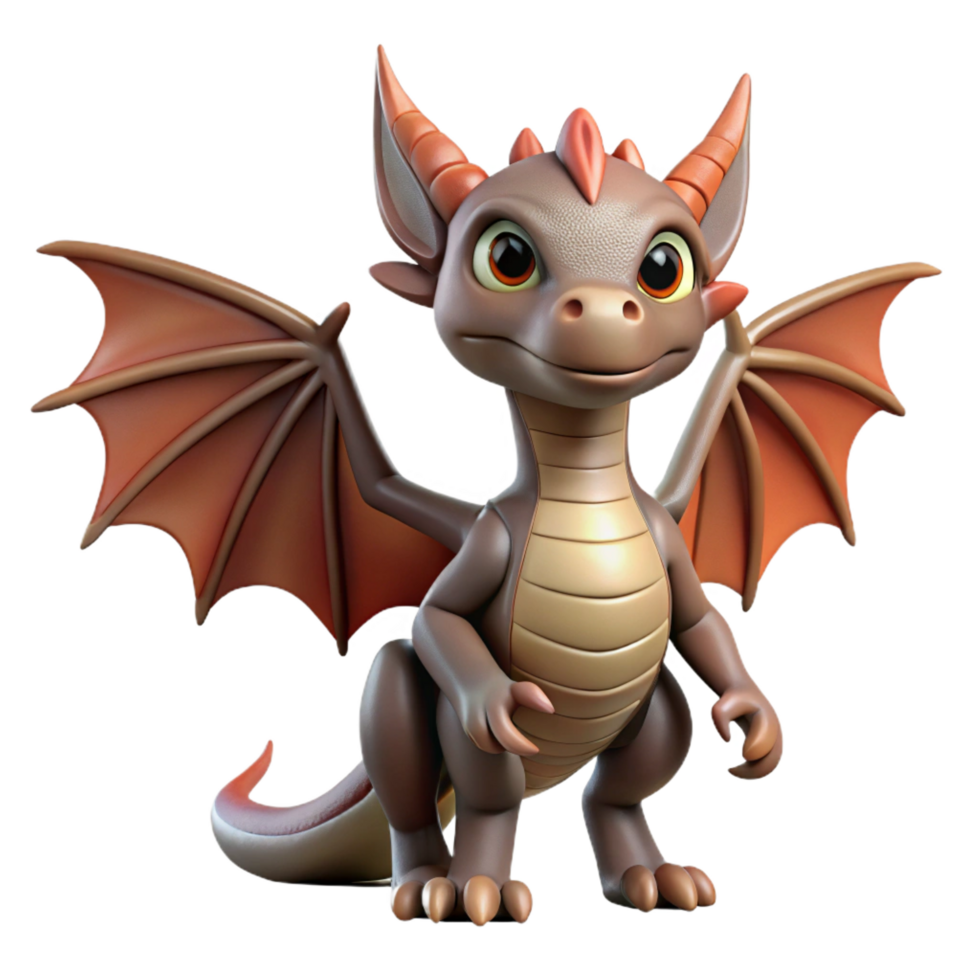 melancholic wonderful A detailed miniature dragon figurine, wings outstretched. NO BACKGROUND with Transparent Background. high resolution png