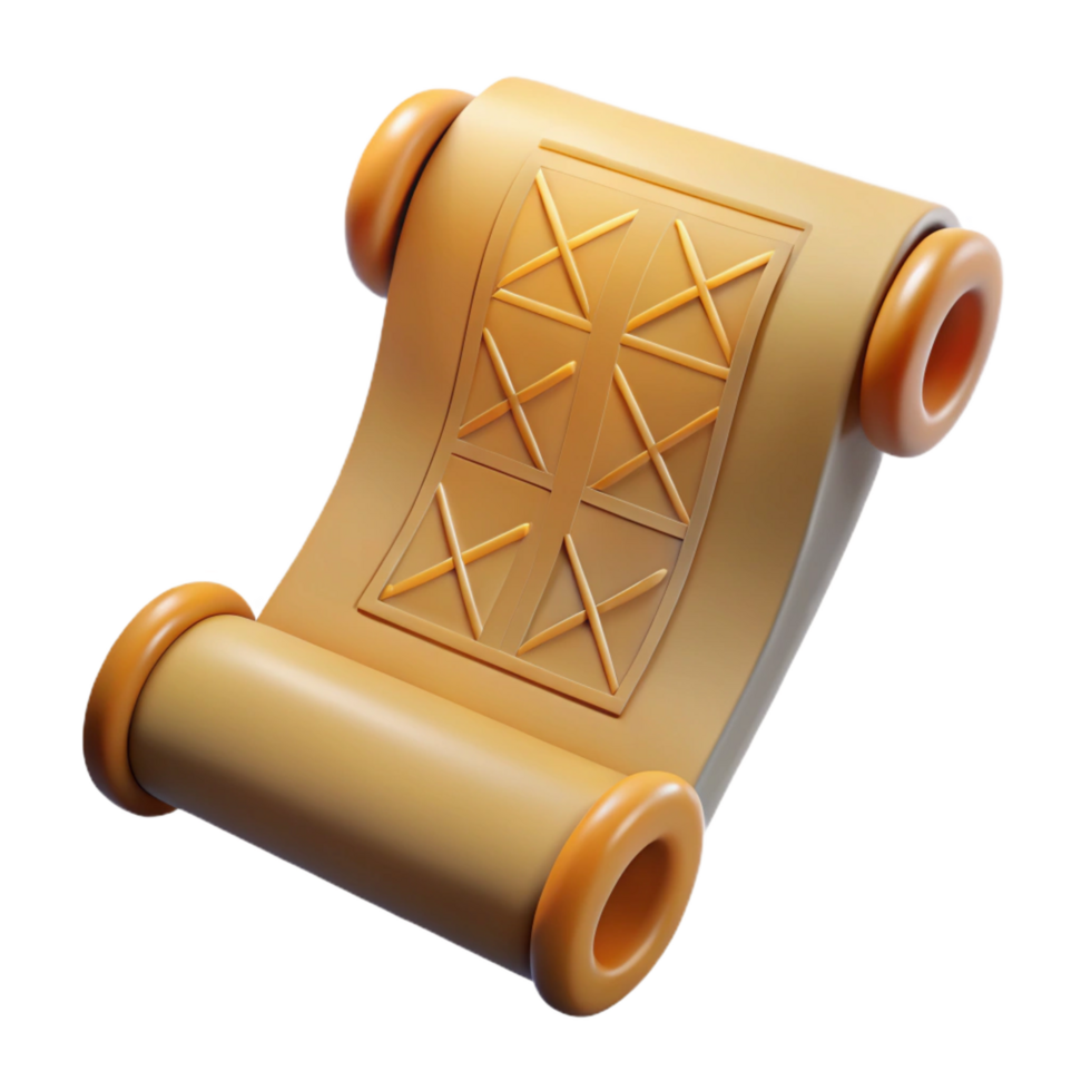 dazzling organic An open scroll, displaying a cryptic message written in runes. NO BACKGROUND with Transparent Background. original png