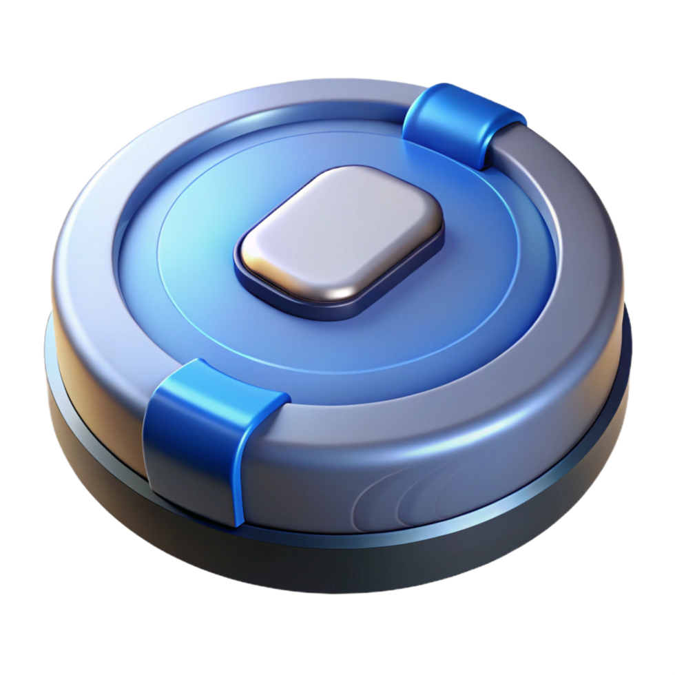 standout industrial Robot vacuum cleaner, circular design NO BACKGROUND with Transparent Background. precision png