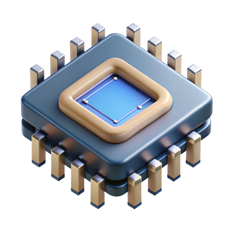 melancholic stunning Microchip with intricate circuitry NO BACKGROUND with Transparent Background. handcrafted png