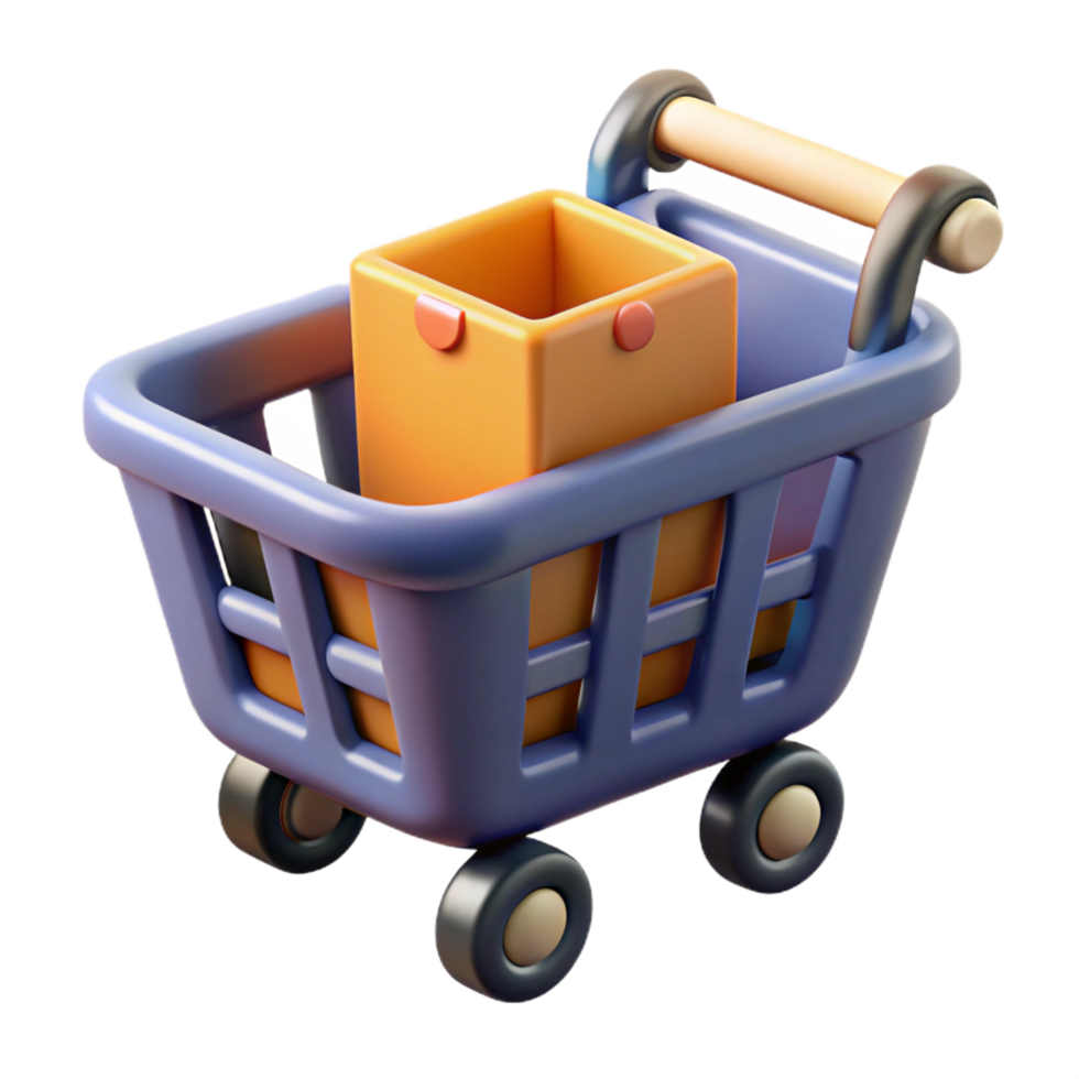 immaculate harmonious renaissance E-commerce shopping cart icon, full of items NO BACKGROUND with Transparent Background. handcrafted png