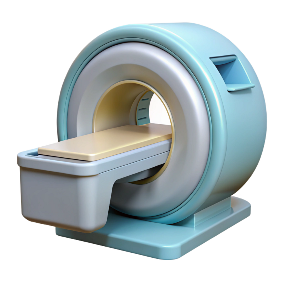hypnotic iconic MRI machine scanner, open and empty NO BACKGROUND with Transparent Background. png