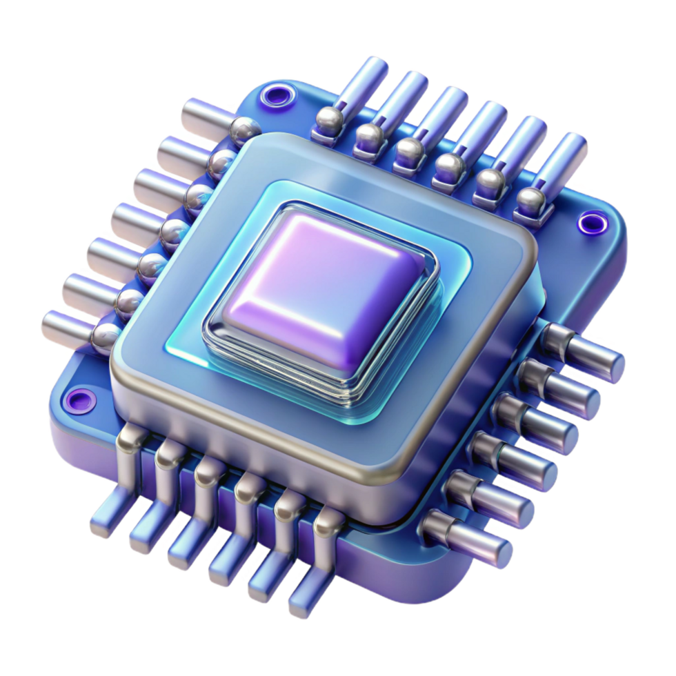sumptuous ethereal industrial Quantum computer processor, intricate design NO BACKGROUND with Transparent Background. 8K png