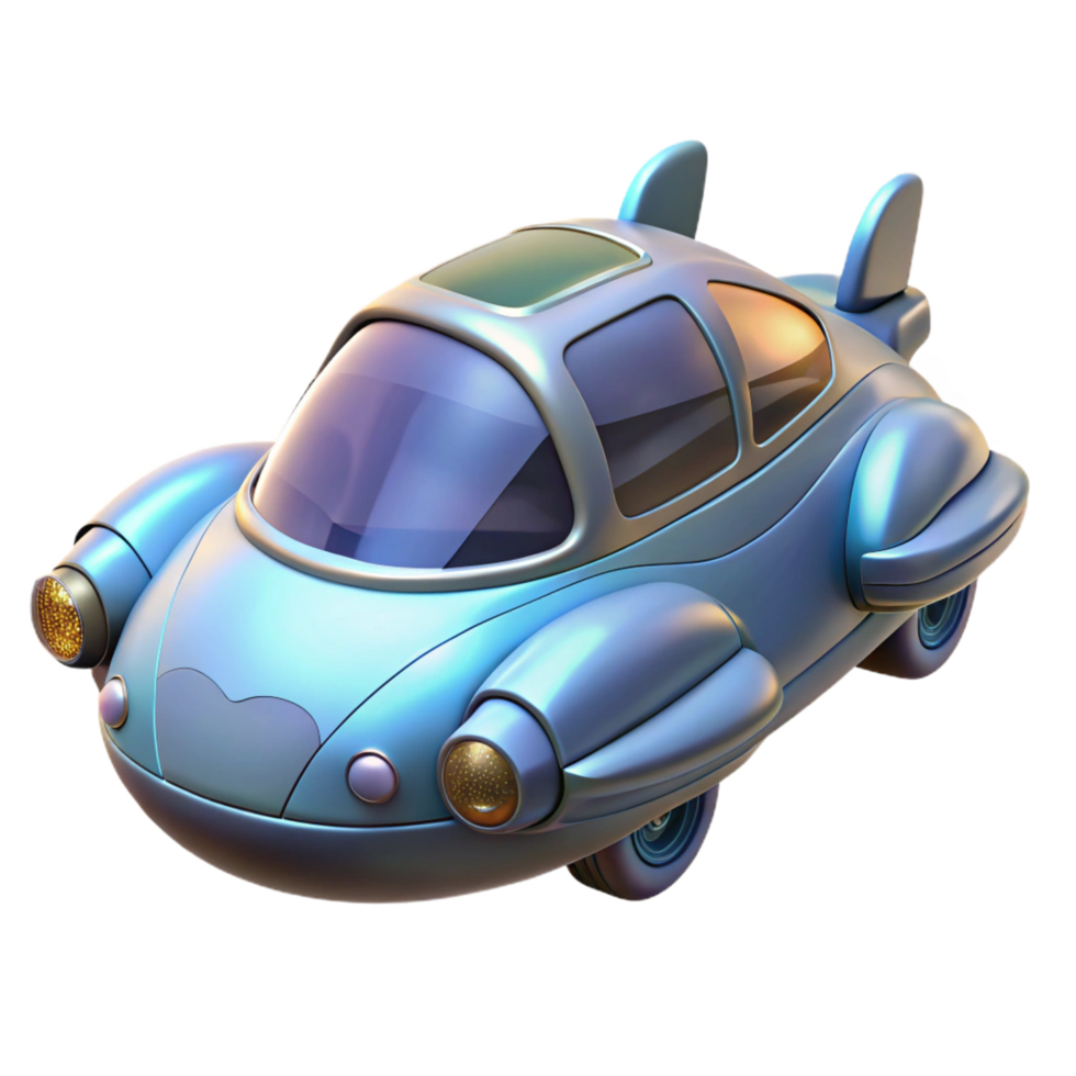 celebrated gothic Flying car with futuristic design NO BACKGROUND with Transparent Background. handcrafted png