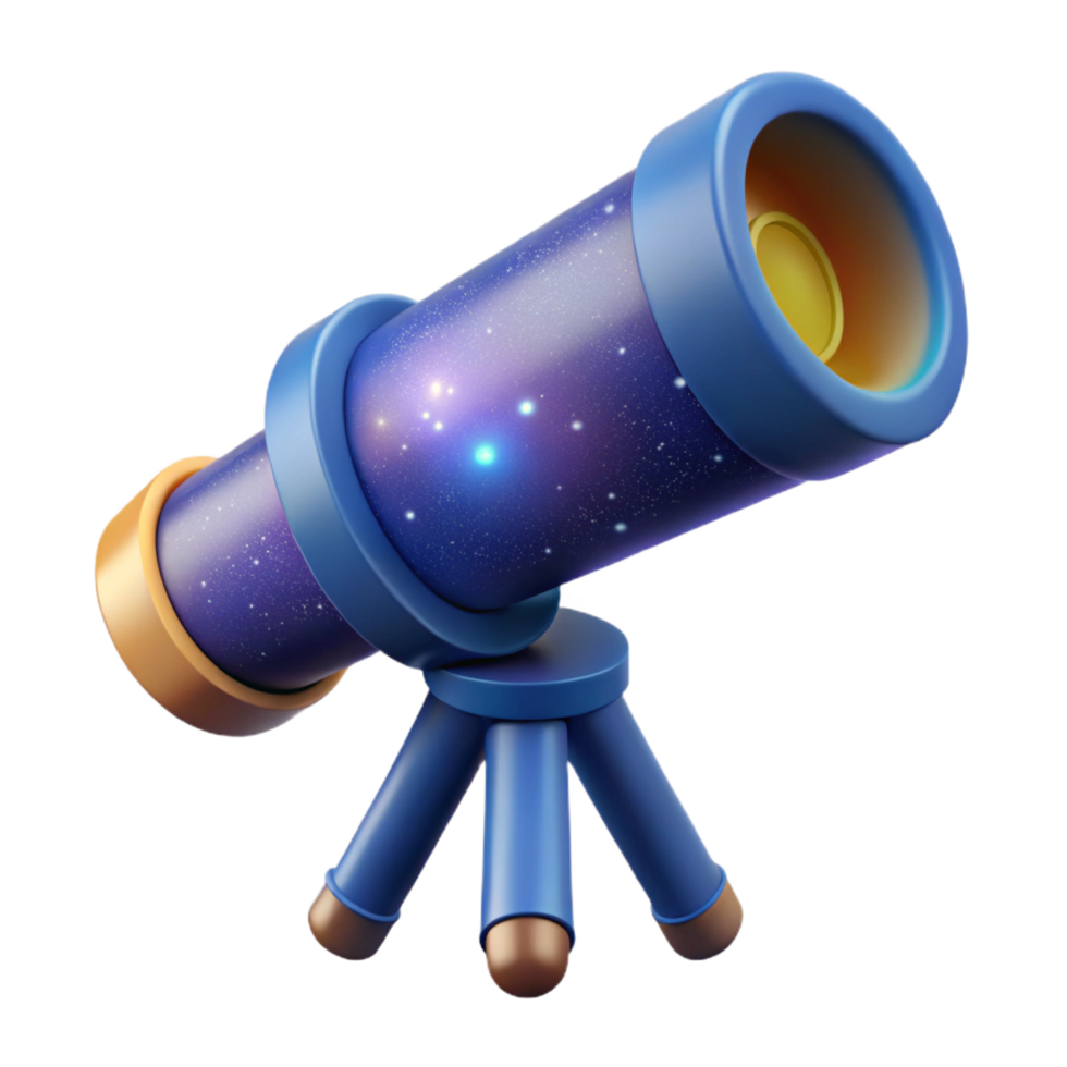 captivating quintessential Telescope observing distant galaxy NO BACKGROUND with Transparent Background. png