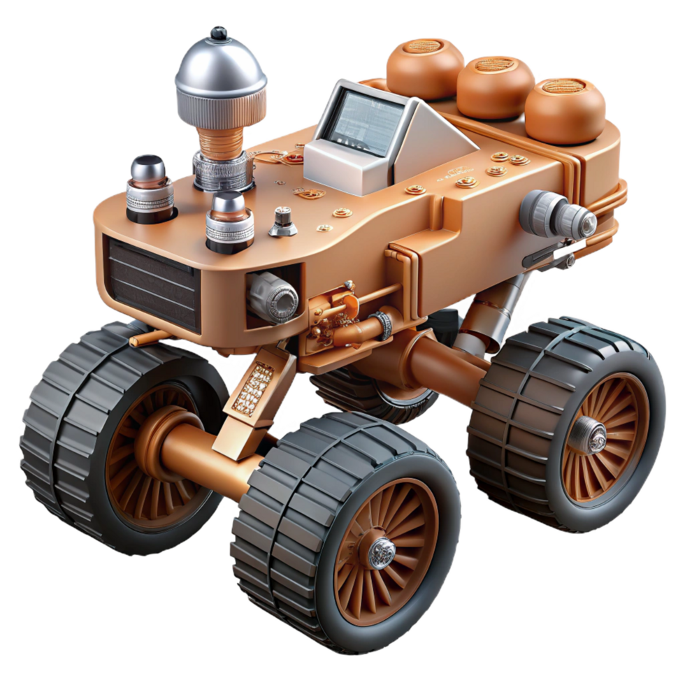 notable rustic Mars rover exploring the surface NO BACKGROUND with Transparent Background. luxury png