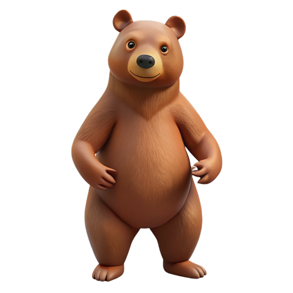 glorious nordic A grizzly bear standing on hind legs, NO BACKGROUND with Transparent Background. top-tier png