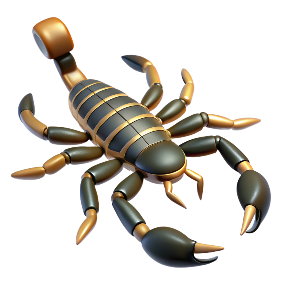 distinctive victorian A scorpion, top view, NO BACKGROUND with Transparent Background. luxury png