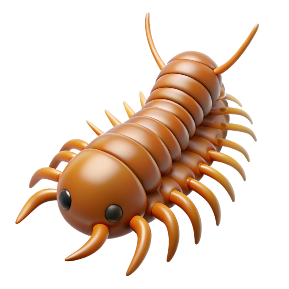 exceptional avant-garde A centipede, NO BACKGROUND with Transparent Background. high resolution png
