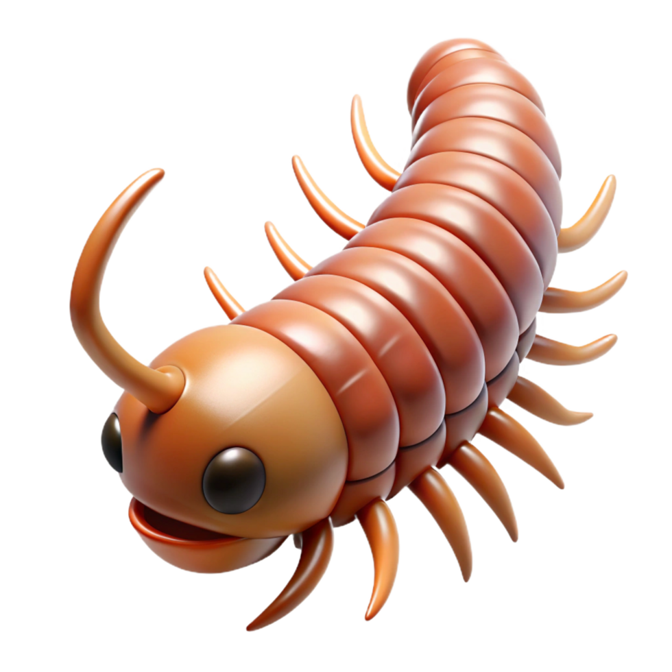 elegant impressionist A centipede, NO BACKGROUND with Transparent Background. studio quality png