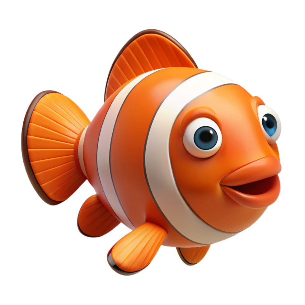 energetic impressive A clownfish, NO BACKGROUND with Transparent Background. artisan png