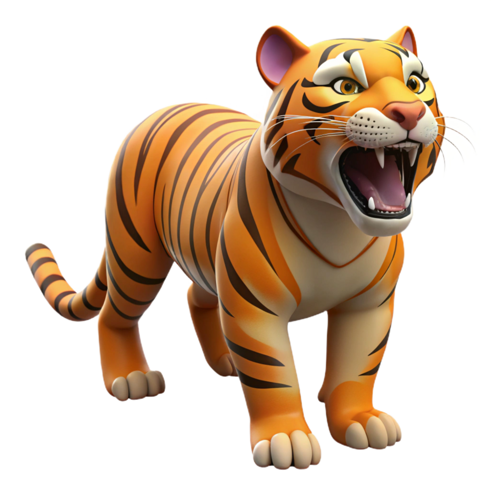 ethereal majestic A roaring tiger. NO BACKGROUND with Transparent Background. fine detail png
