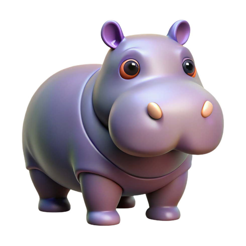 gorgeous playful minimalist A hippopotamus. NO BACKGROUND with Transparent Background. original png