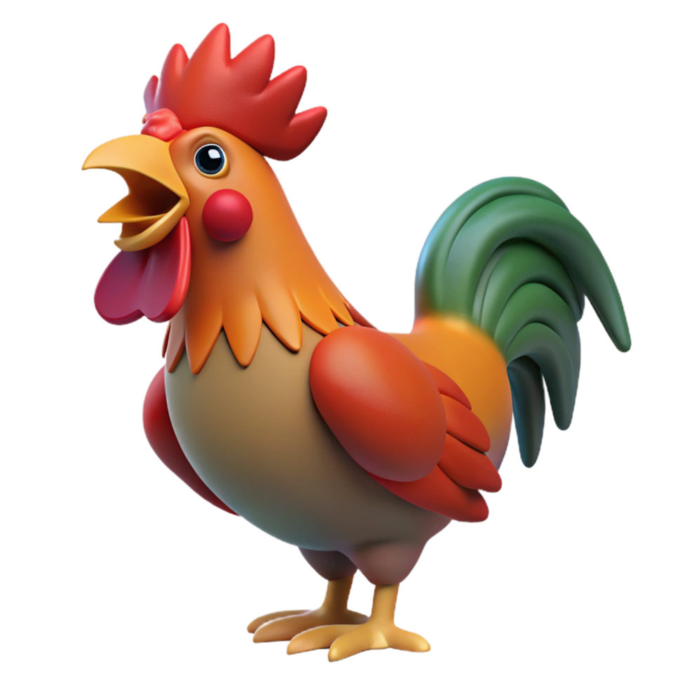harmonious glorious A rooster crowing. NO BACKGROUND with Transparent Background. original png