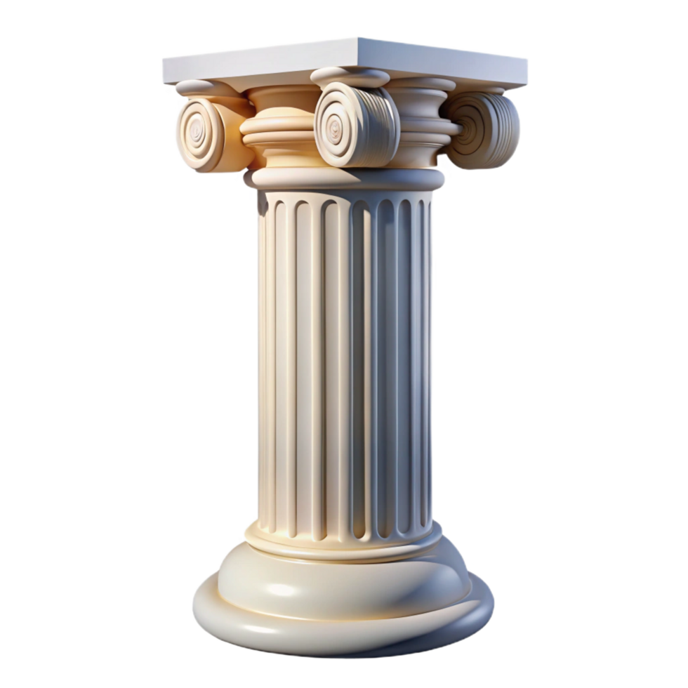 exceptional traditional Roman column, fluted marble shaft with Corinthian capital NO BACKGROUND with Transparent Background. exclusive png
