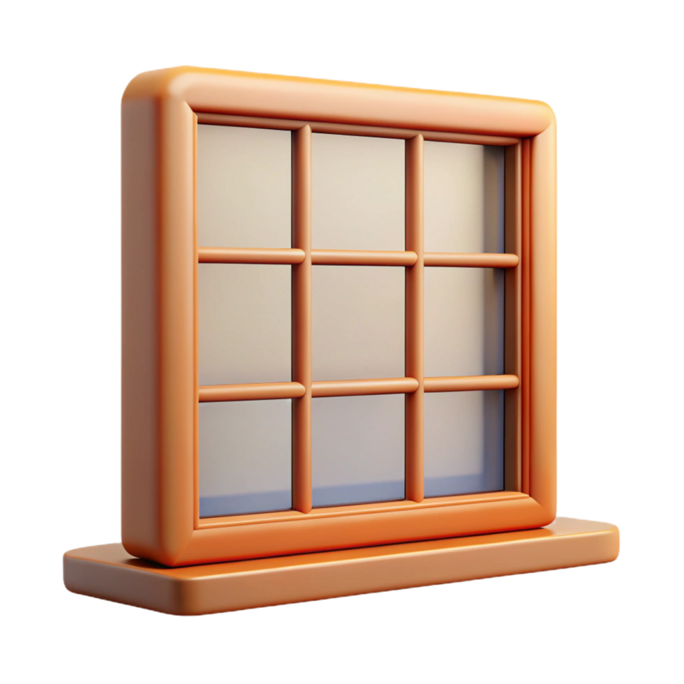 gorgeous dreamy impressionist Bauhaus window frame, simple and functional design NO BACKGROUND with Transparent Background. impeccable png