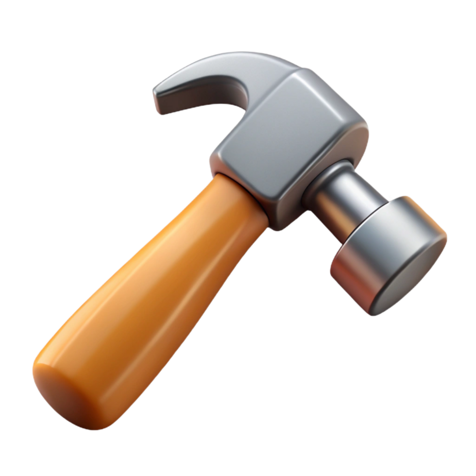 extraordinary rustic Hammer, tool for driving nails NO BACKGROUND with Transparent Background. museum quality png