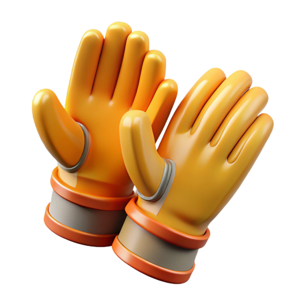 exceptional futuristic Work gloves, hand protection for construction work NO BACKGROUND with Transparent Background. perfect clarity png